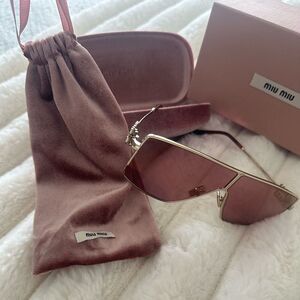 NEW RARE MIU MIU MIRRORED SHIELD SUNGLASSES